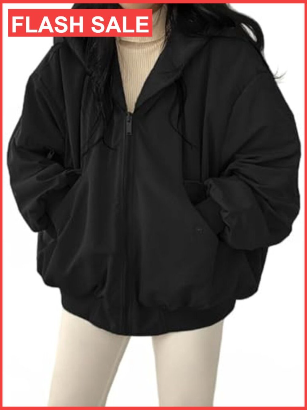 Reversible Fleece Puffer Jacket Oversized Hooded Winter Coat